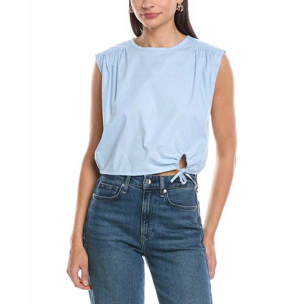 NEW MARELLA radon crop blouse in light blue